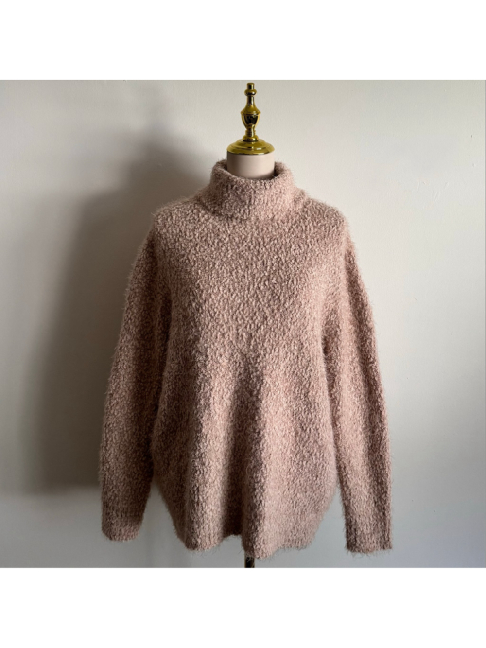 Women's Falls Creek Fuzzy Turtleneck Sweater Pink 1X